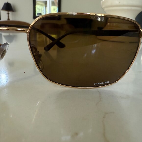 Ray-Ban RB3684-CH 001/AN 58 18 Chromance Polarized Sunglasses Gold - Picture 8 of 10